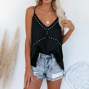 Vici black studded tank top